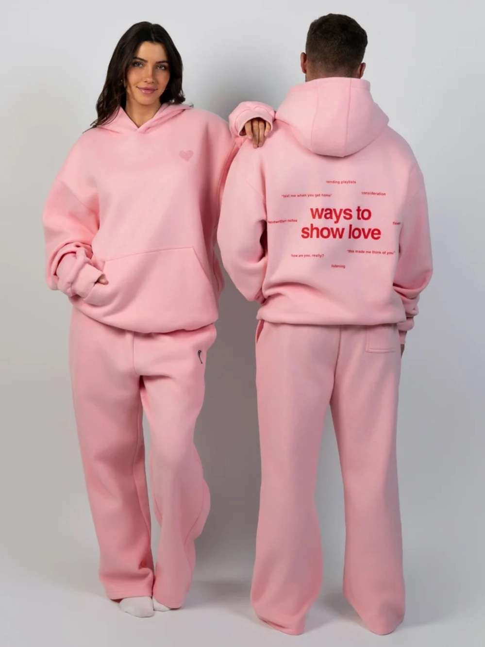 Pink 'Ways to Show Love' Oversized Hoodie - Comfrt Large